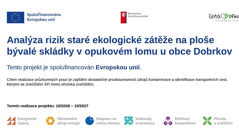 Analýza rizik staré ekologické zátěže na ploše bývalé skládky v opukovém lomu u obce Dobrkov